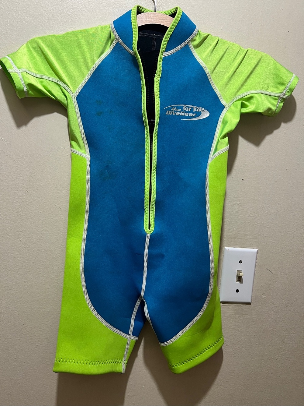 Maui for Kids DiveGear Shorty Wetsuit – [Size Small] – Blue & Lime Green